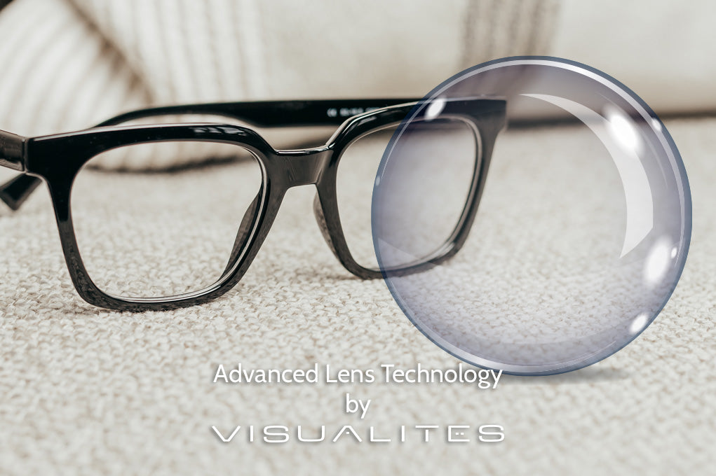 Pair of quality reading glasses from Visualites with a lens on top