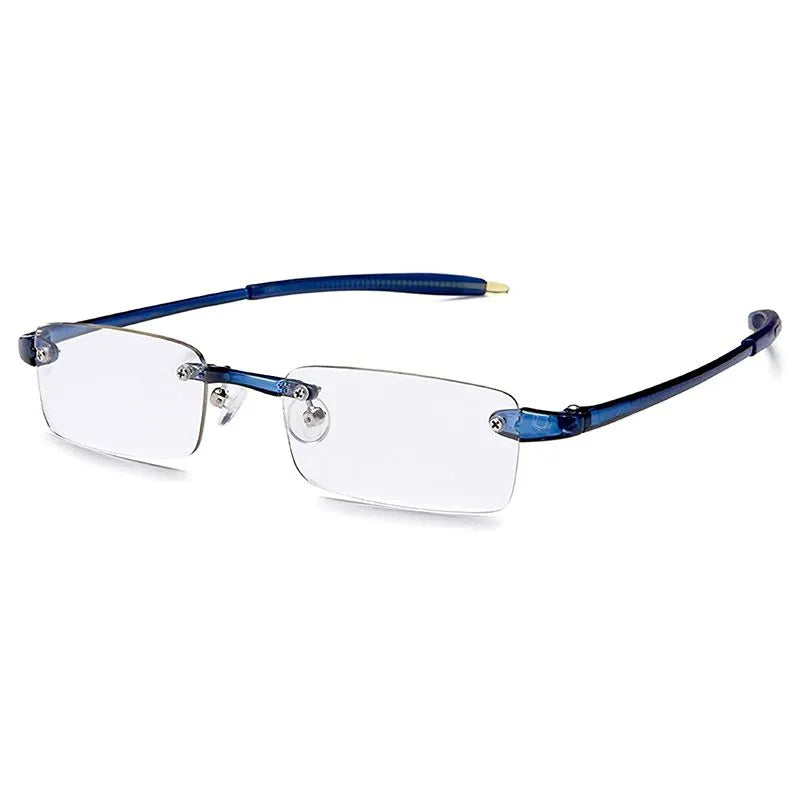 Navy Blue rimless reading glasses for men and women