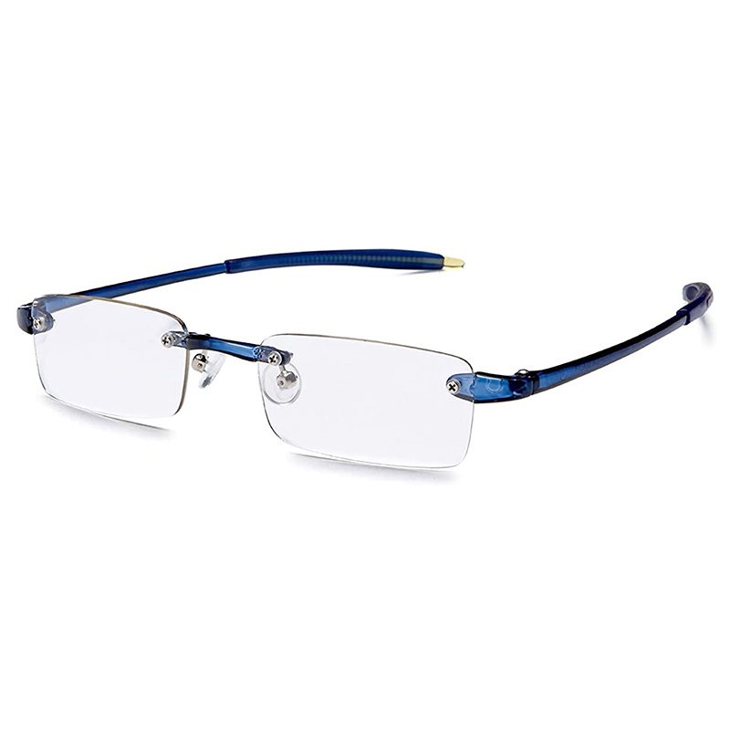 Navy blue quality lightweight rimless reading glasses