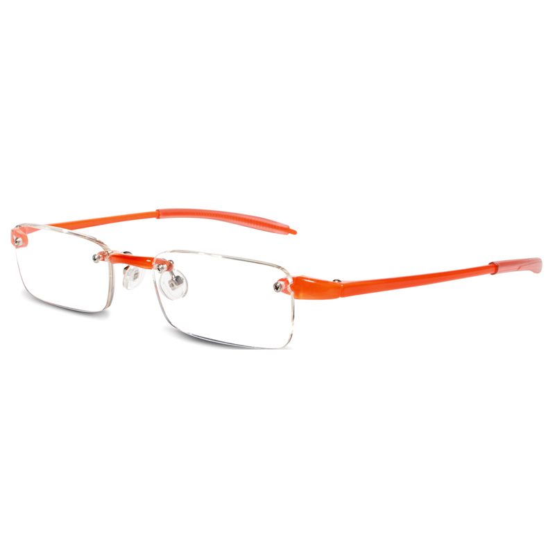 Tangerine or orange fun rimless reading glasses