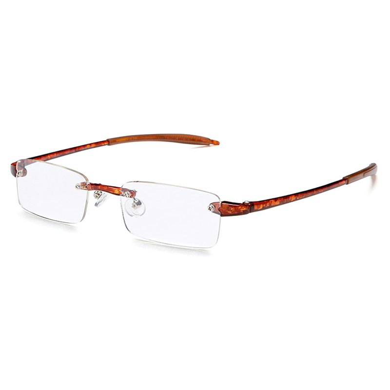 Tortoise color rimless reading glasses