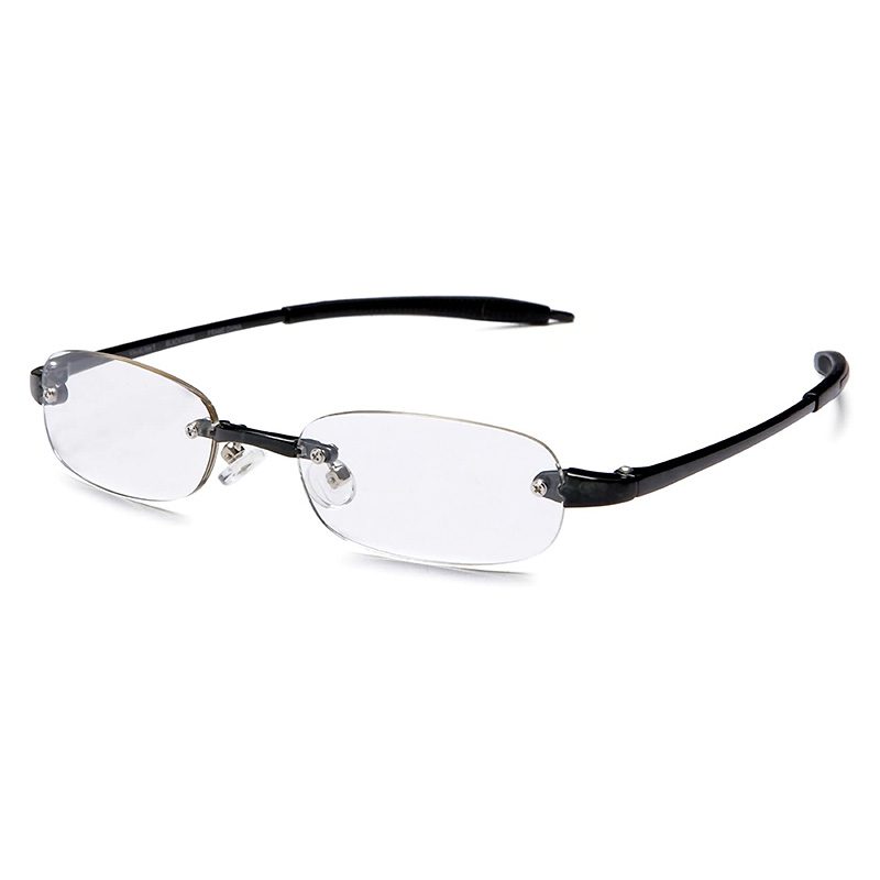 Slim rimless reading glasses in classic black – Visualites 5