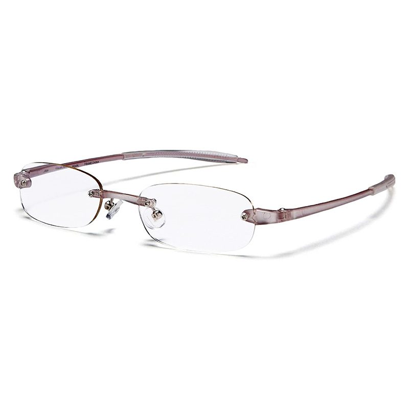 Sleek rimless readers with TR-90 arms – Visualites 5 in pearl color