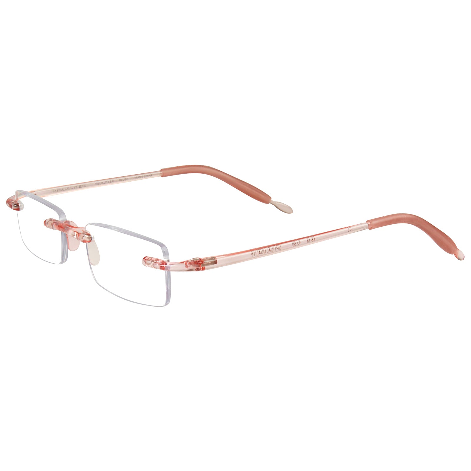 Visualites 8 reading glasses with flexible temples in rose