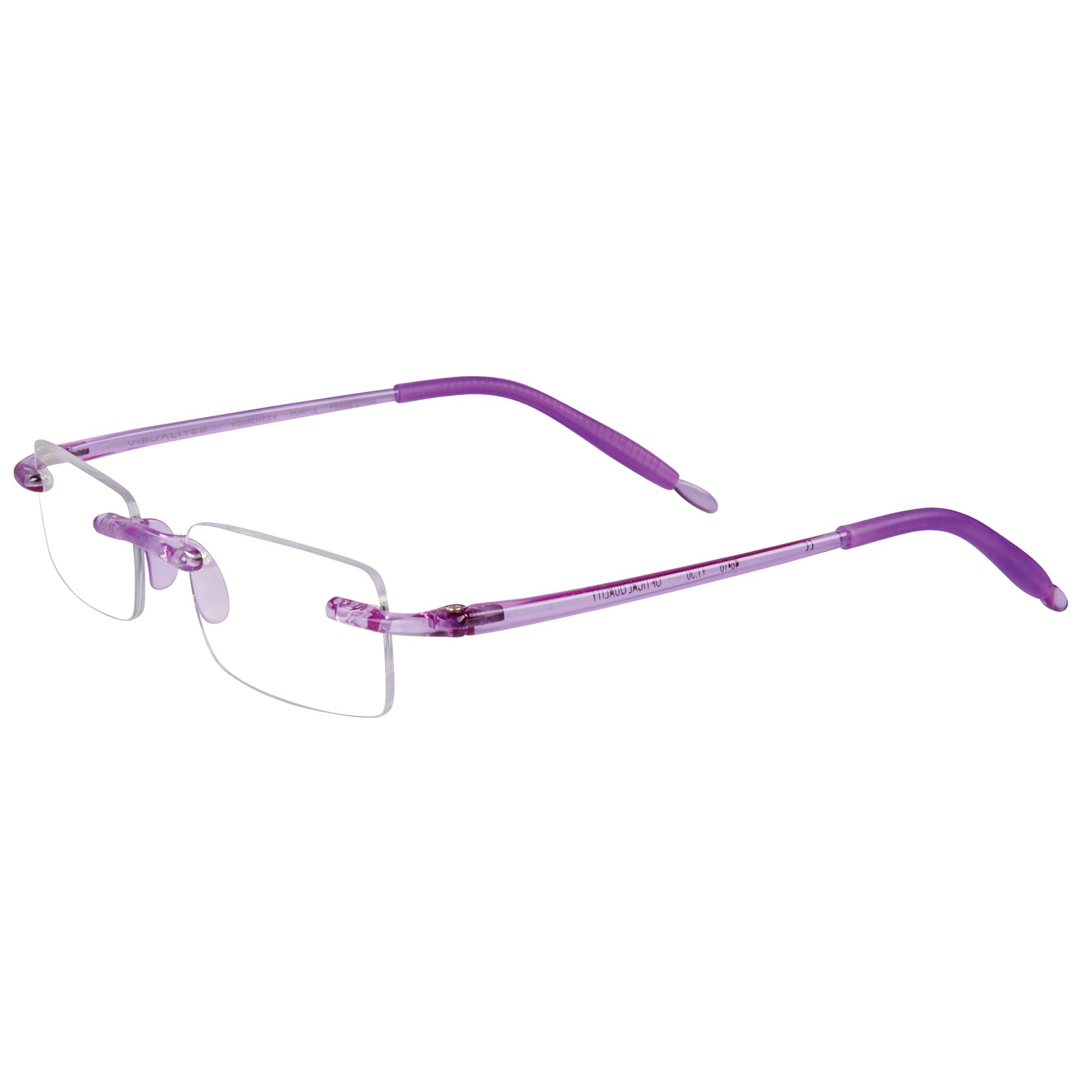 Visualites 8 quality rimless reading glasses in purple