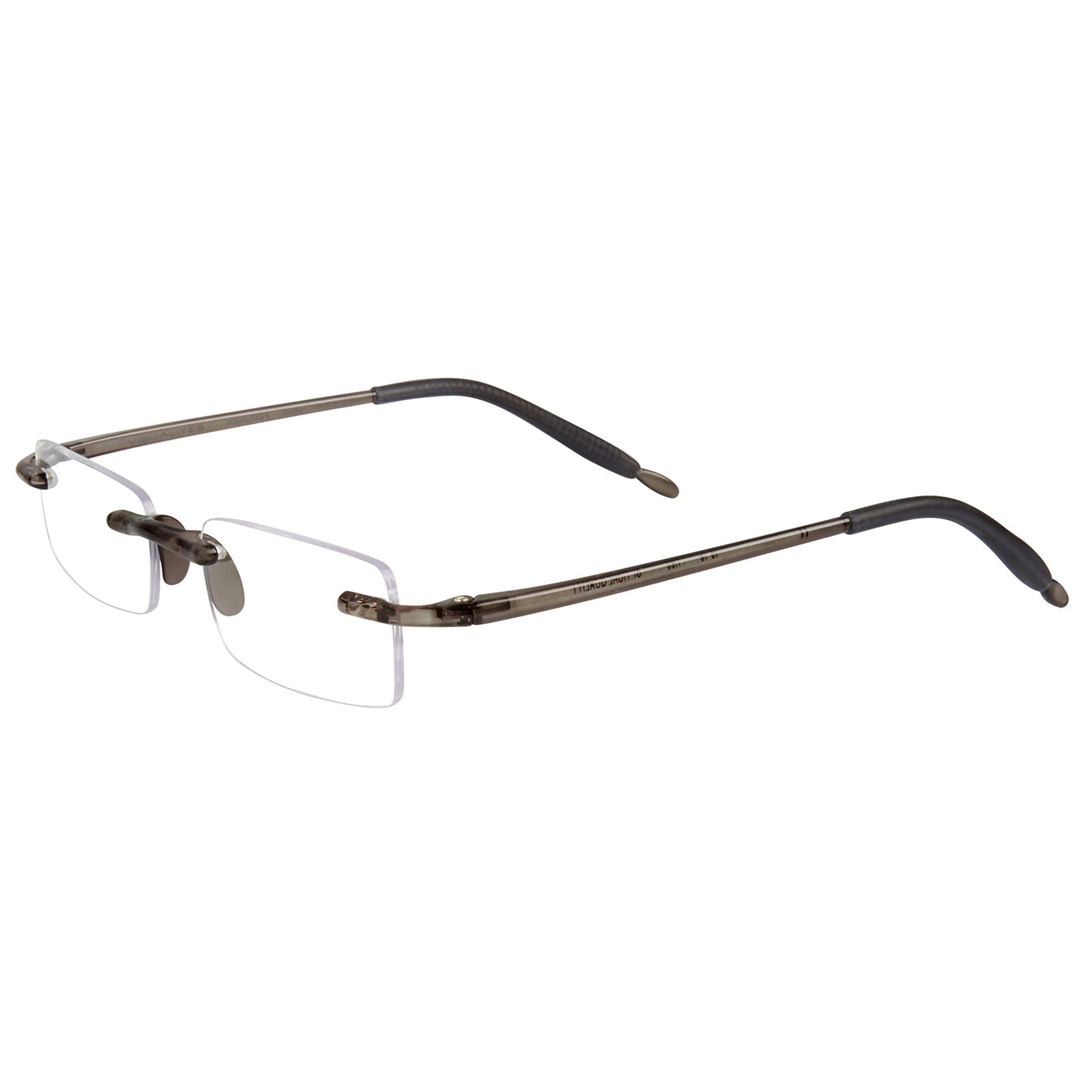 Visualites 8 fashion lightweight rimless reading glasses in gray color