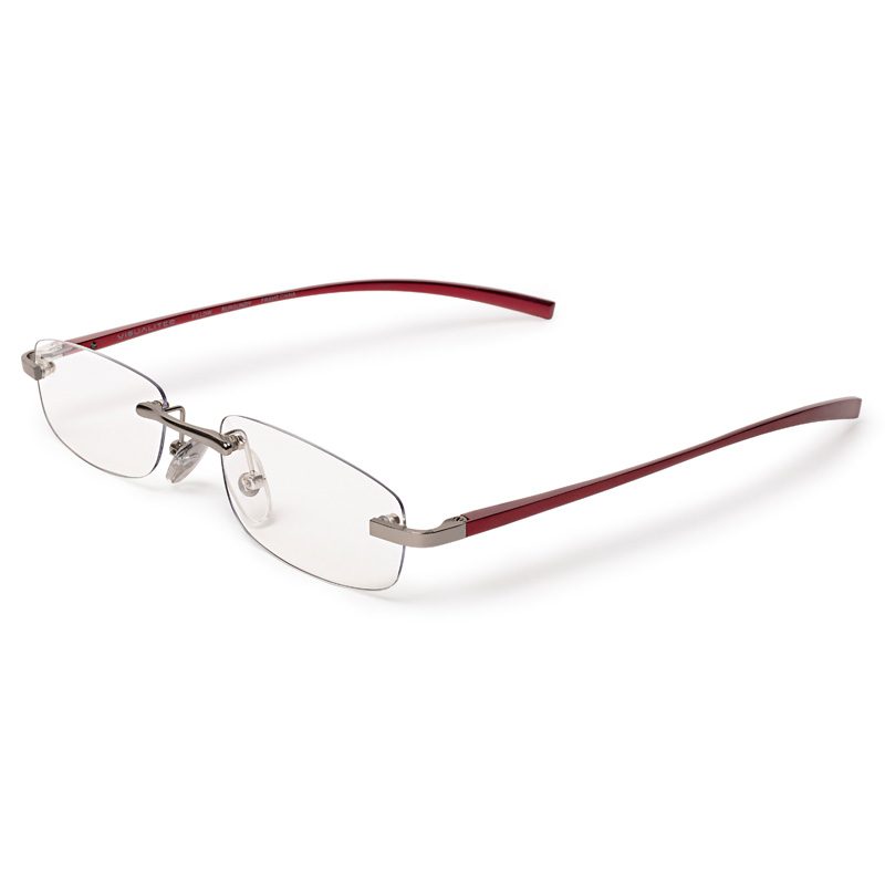 Rimless rectangle reading glasses with durable metal frame