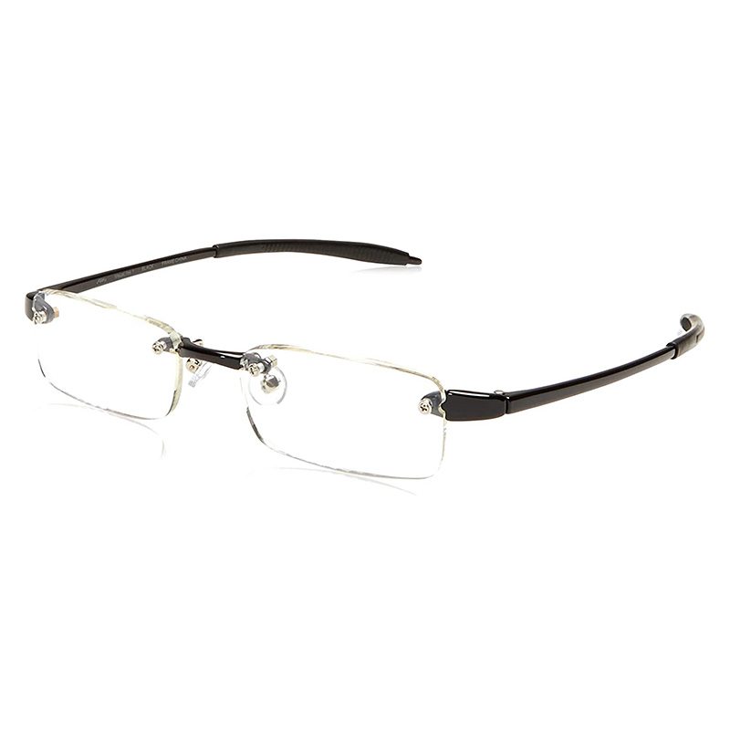 Black lightweight rimless reading glasses