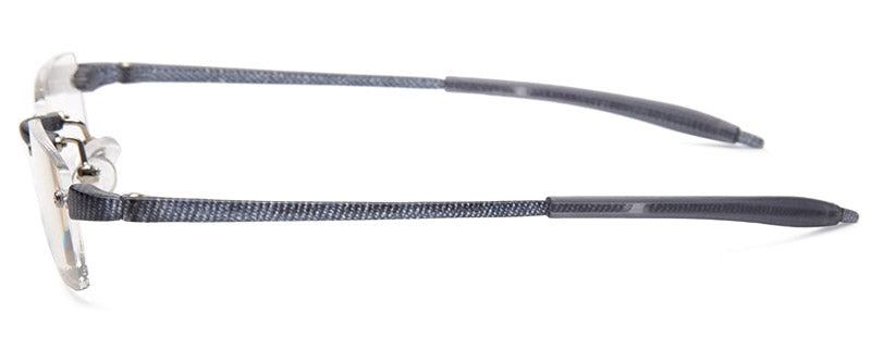 Side view Visualites 1 rimless reading glasses in Grey Matrix color