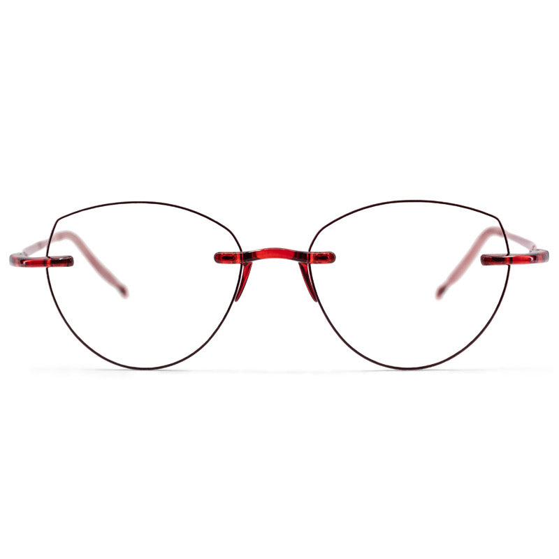 Women's Visualites Amour rimless readers with fashionable epoxy inlay – red