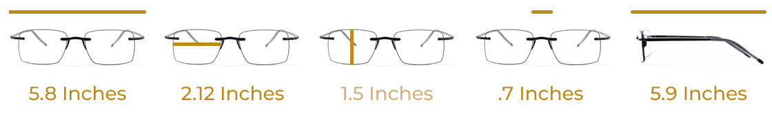 Visualites Esprit Durable Reading Glasses Dimensions Chart