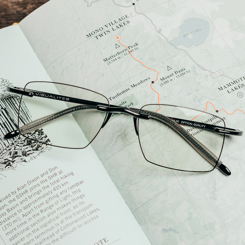 Visualites Esprit Minimalist Progressive Reading Glasses Sitting On A Map If Callifornia