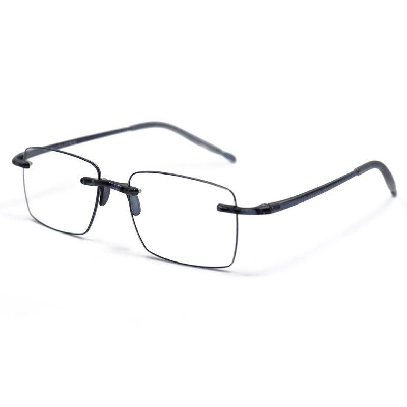 Esprit rimless reading glasses in black and clear for work or travel
