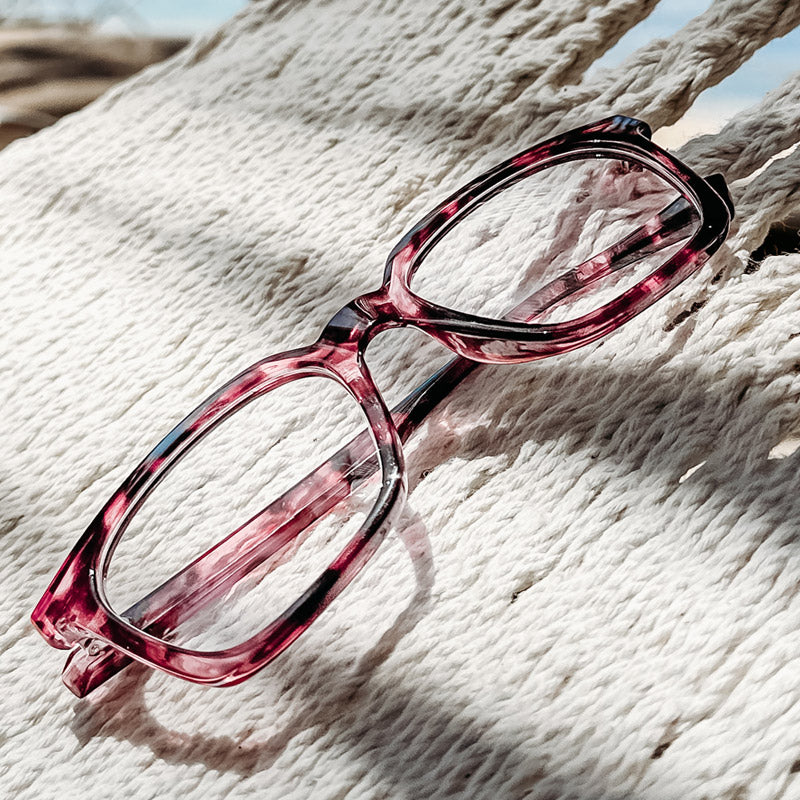 Visualites Réveur Rose Designer Progressive Reading Glasses On A Hammock