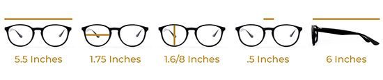 Visualites Trésor Reading Glasses Black Dimensions