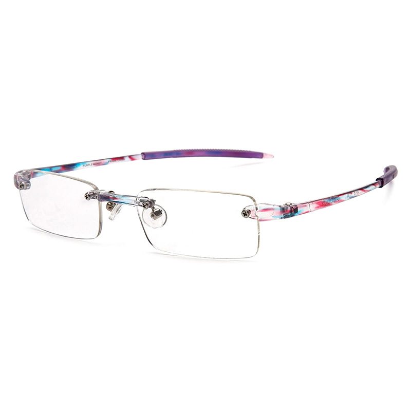 Purple patterned rimless reading glasses reading glasses for women