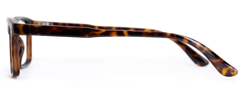 Side view classic tortoise shell reading glasses