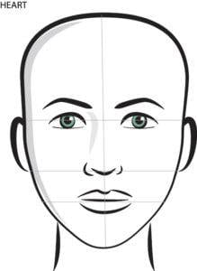 Drawing of a heart shape face